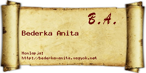 Bederka Anita névjegykártya